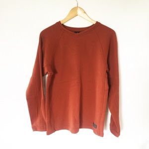 PRANA burnt orange v neck sweater pullover top